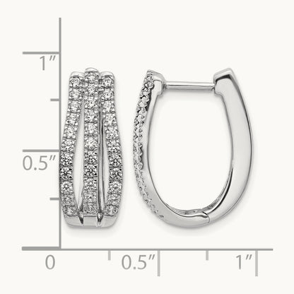 Hinged Hoop Earrings, 1.00 ct tw Lab-Grown Diamond