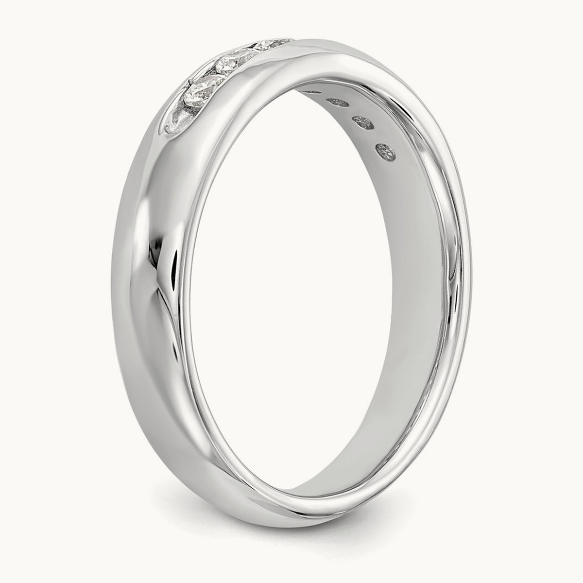 7-Stone Diamond Channel Band, 14K White Gold