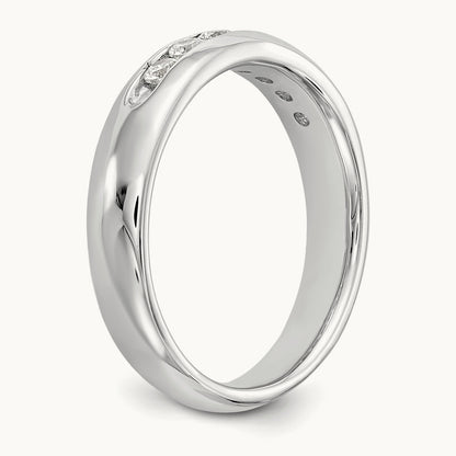 7-Stone Diamond Channel Band, 14K White Gold