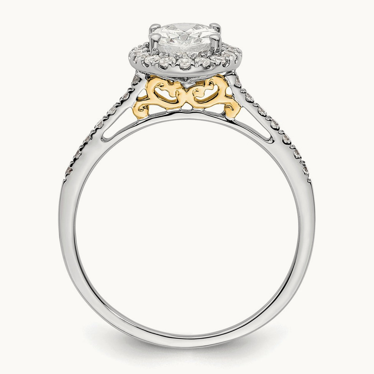 Oval Halo Semi-Mount Engagement Ring — 2/7 ct, 7