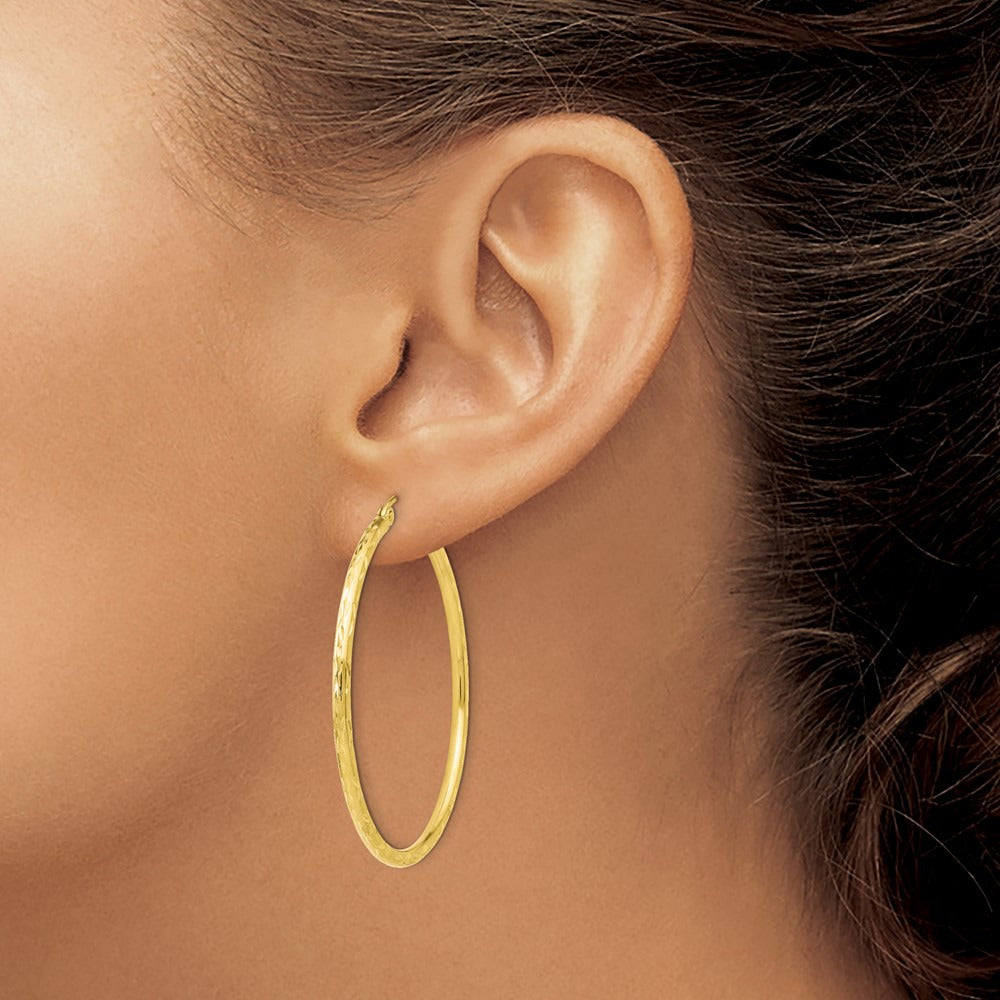 Textured Hinged Hoop Earrings — Leslie's — 40mm