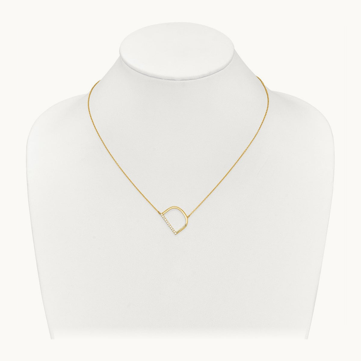 Sideways Diamond Necklace — 14K Yellow Gold, D