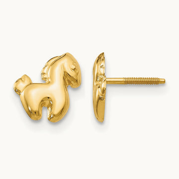 Madi K Pony Screwback Earrings, 14K