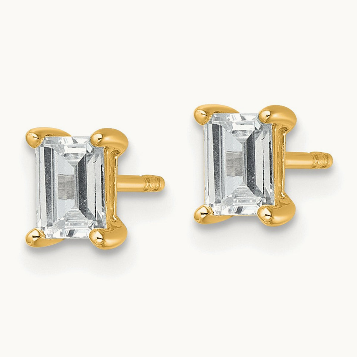 Emerald Four-Prong Stud Earrings, 0.50-6.00 ct tw Lab-Grown Diamond — 1 ct, 14K Yellow Gold