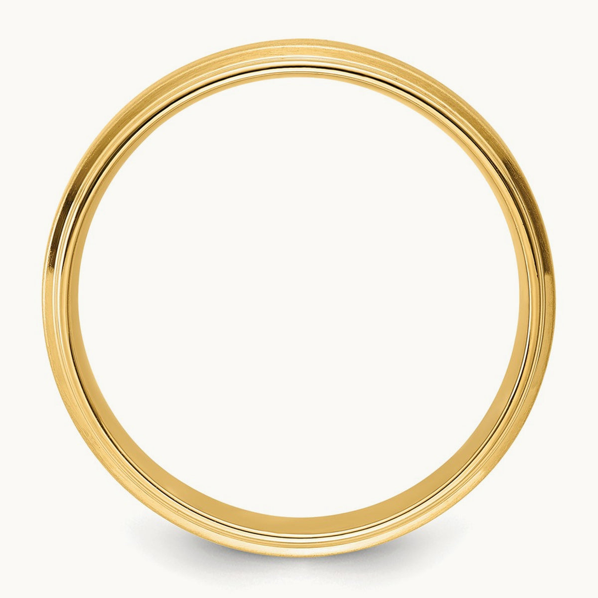 Light Comfort Fit Brush Satin Fancy Band, 14K Yellow Gold
