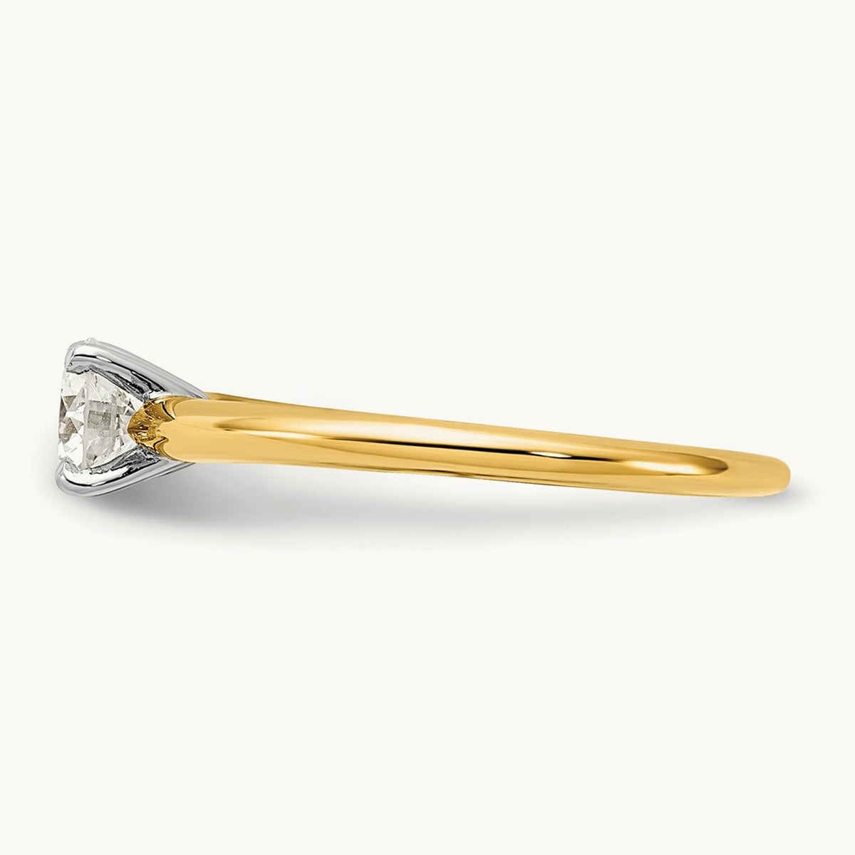 Round Solitaire Engagement Ring, 0.25-5.00 ct tw Lab-Grown Diamond — 1/2 ct, 14K Two-Tone