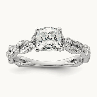 Cushion Semi-Mount Engagement Ring, 0.50 ct tw Lab-Grown Diamond