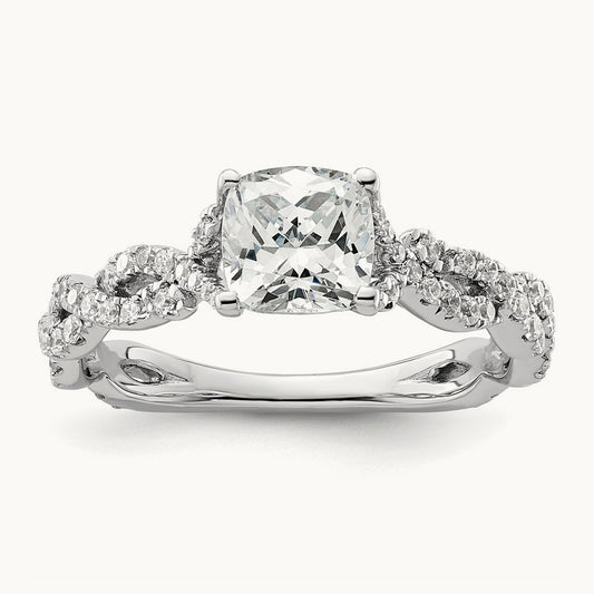 Cushion Semi-Mount Engagement Ring, 0.50 ct tw Lab-Grown Diamond