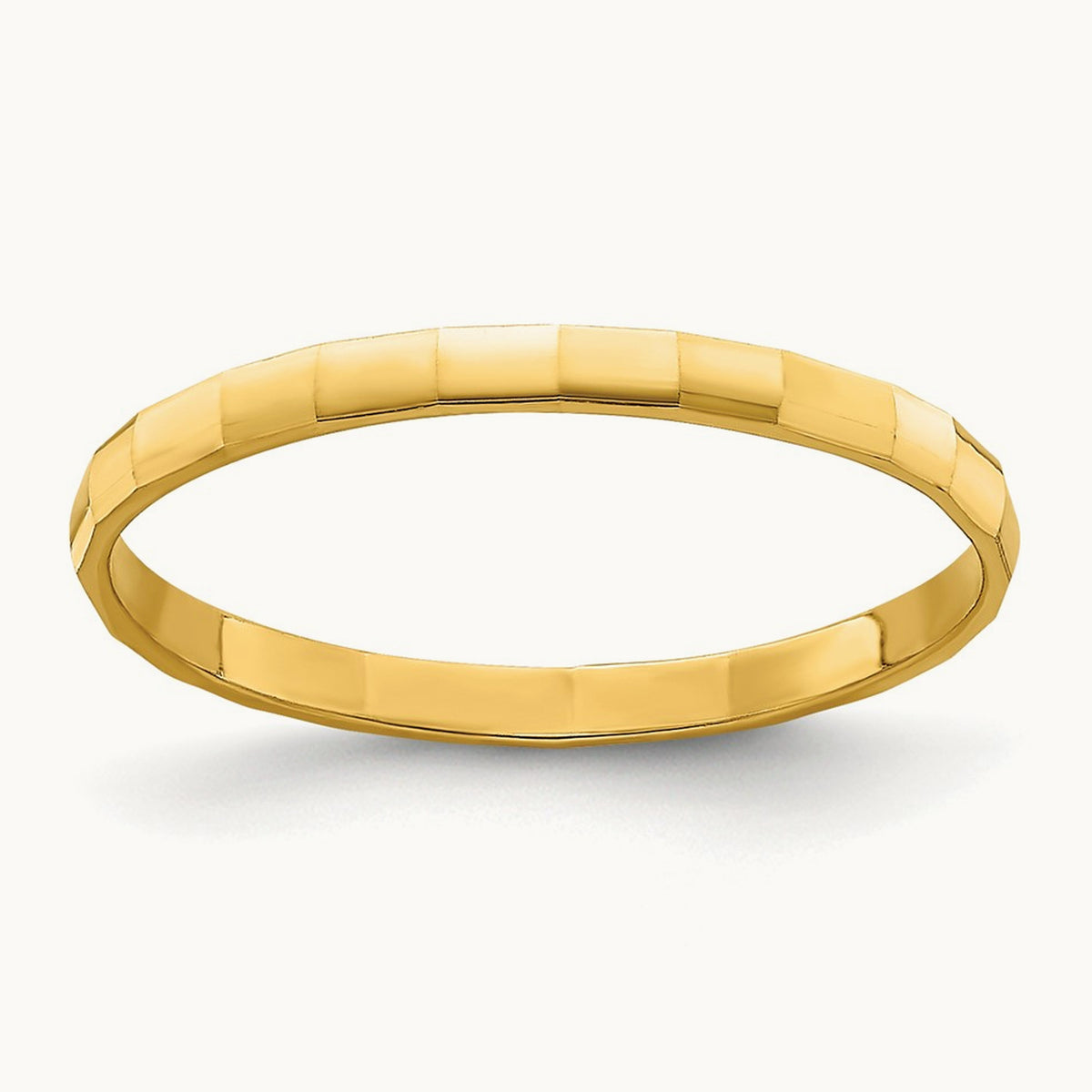 Bamboo Texture Band Childs Ring, 14K