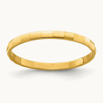Bamboo Texture Band Childs Ring, 14K