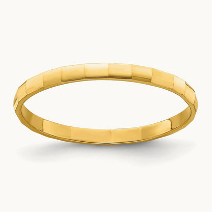 Bamboo Texture Band Childs Ring, 14K