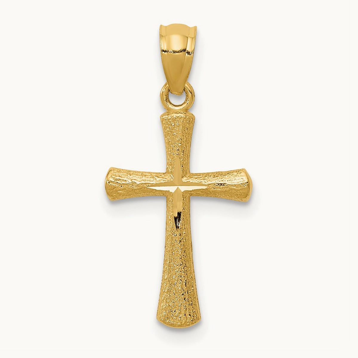 Diamond-cut Cross Pendant, 14K
