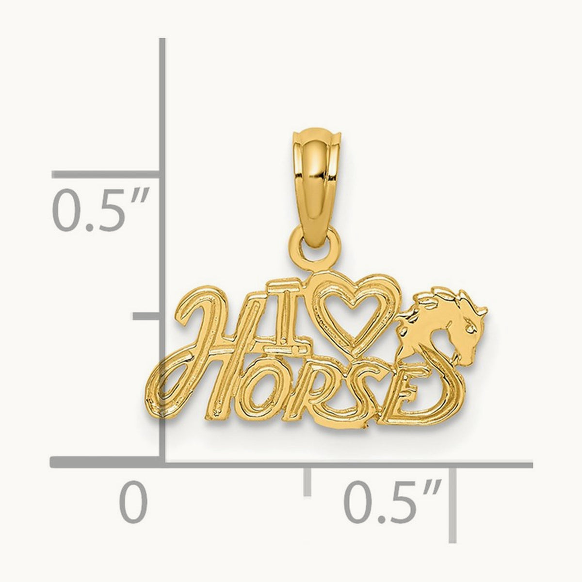 I HEART HORSES Charm, 14K