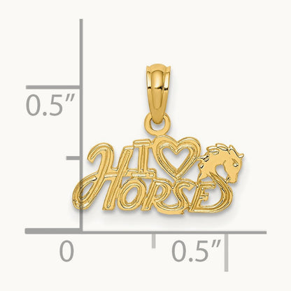 I HEART HORSES Charm, 14K