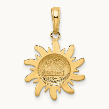Polished Small Sun Charm, 14K