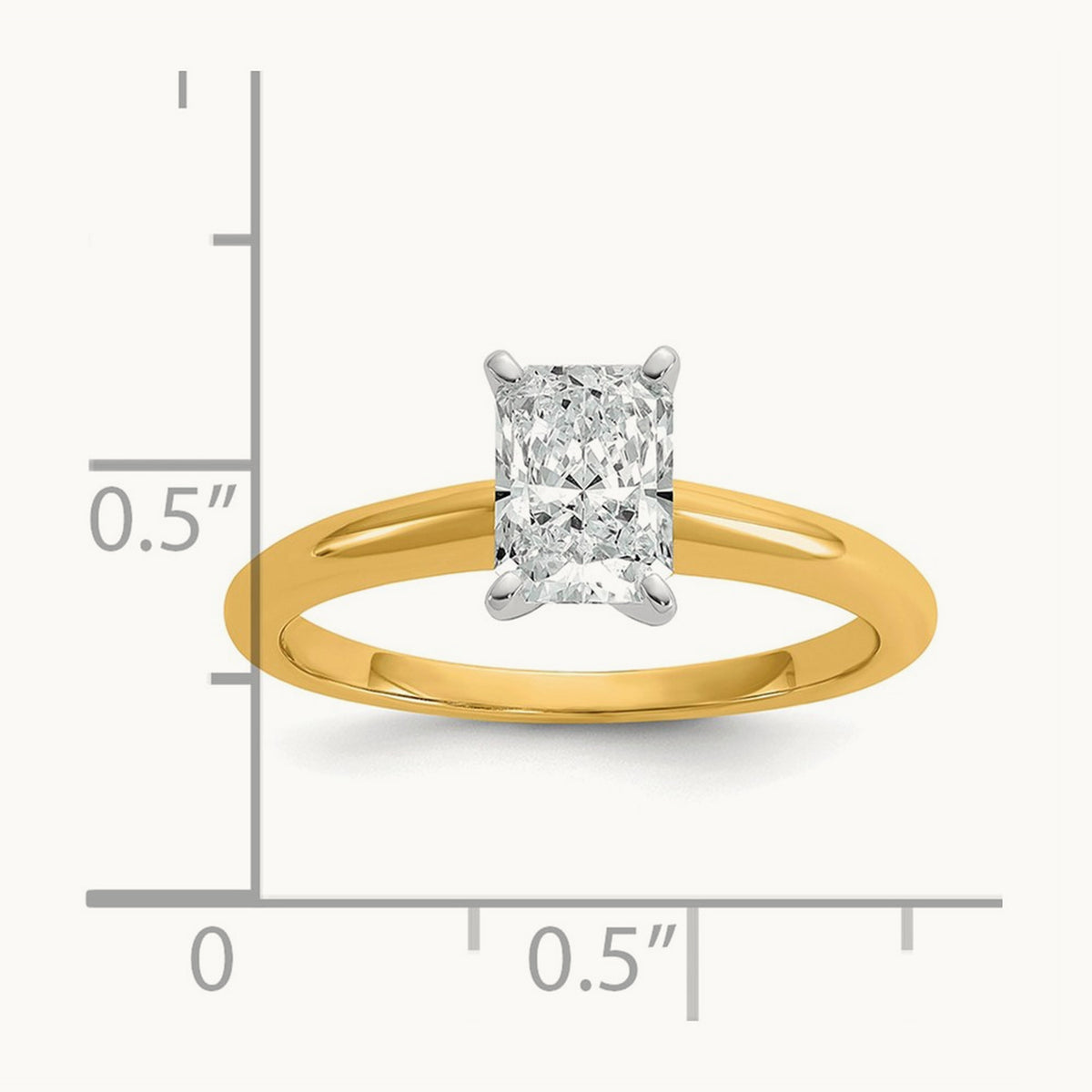 Radiant 8X Ring, 1.00 ct tw Lab-Grown Diamond — 14K Two-Tone