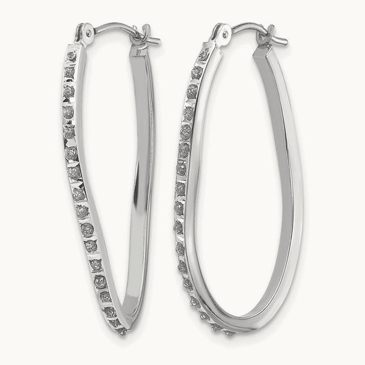 WG Diamond Fascination Diamond Dust/Accent Twist Hoop Earrings, 14K