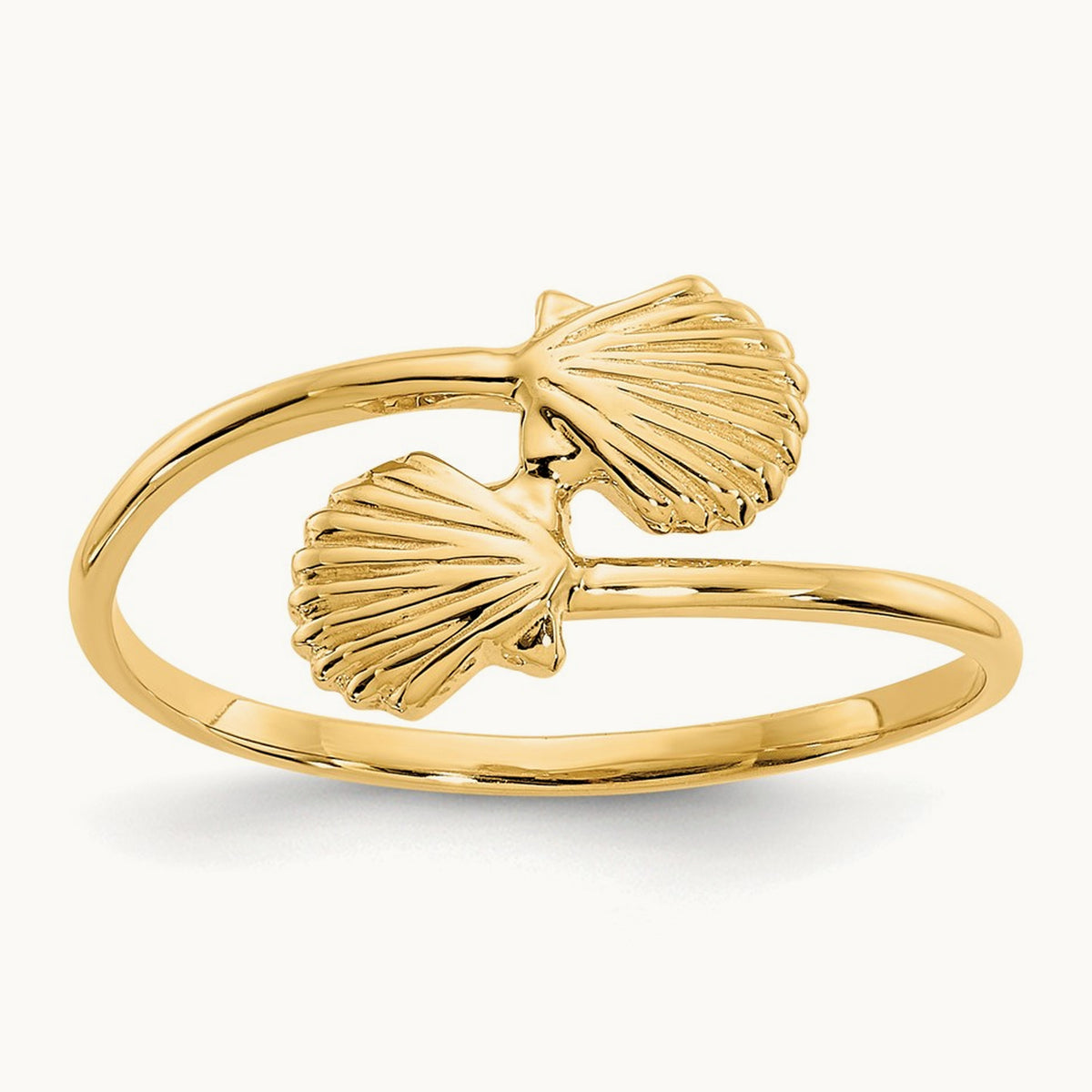 Polished Shells Ring, 14K