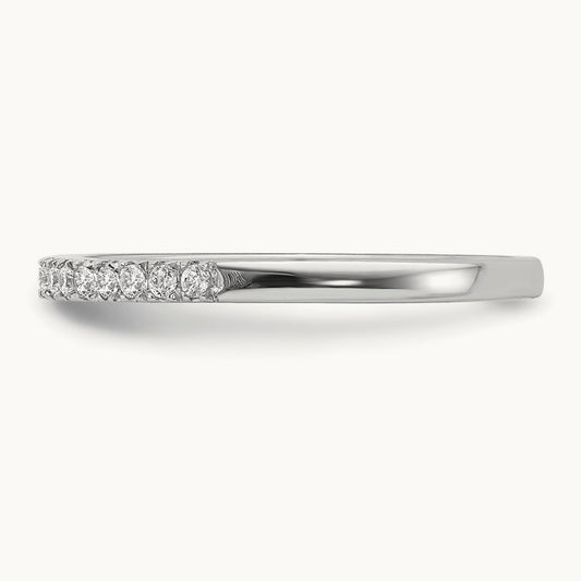 Half-Way Pavé Wedding Band — 14K White Gold, 7