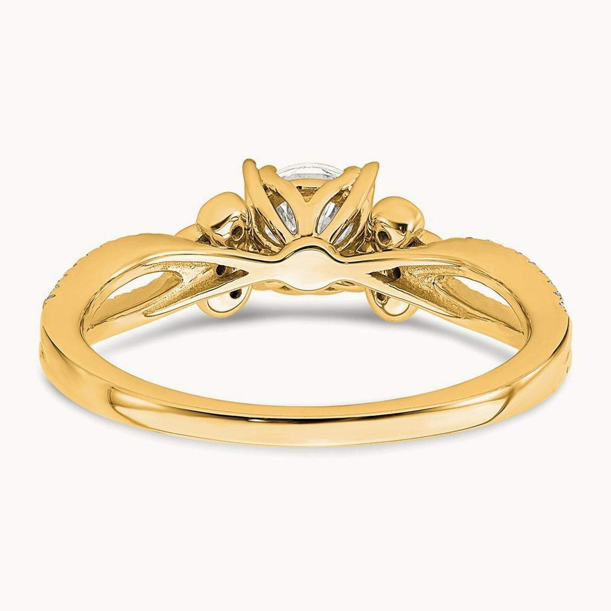 1/2ct Round Split Shank Semi-Mount Eng. Dia Ring, 14K Gold