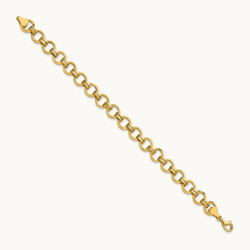 Polished Circle Link Bracelet, 14K