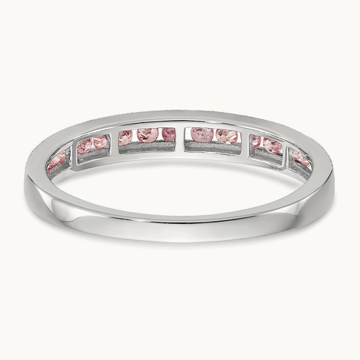 Pink Sapphire Band, 14K White Gold