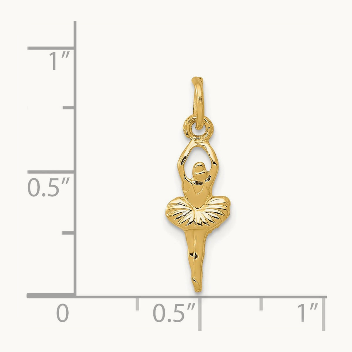 Polished Ballerina Charm, 14K