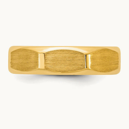 IB Goodman Men's Satin Octagonal Ring, 5.8mm — 14K Yellow Gold