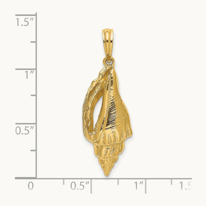 Polished Elongated Shell Charm, 14K