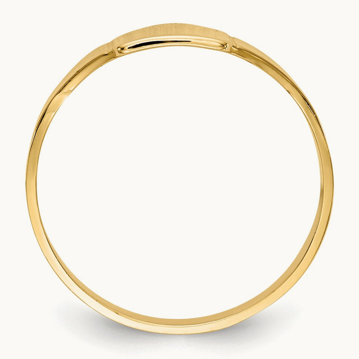 Polished Square Signet Baby Ring, 14K