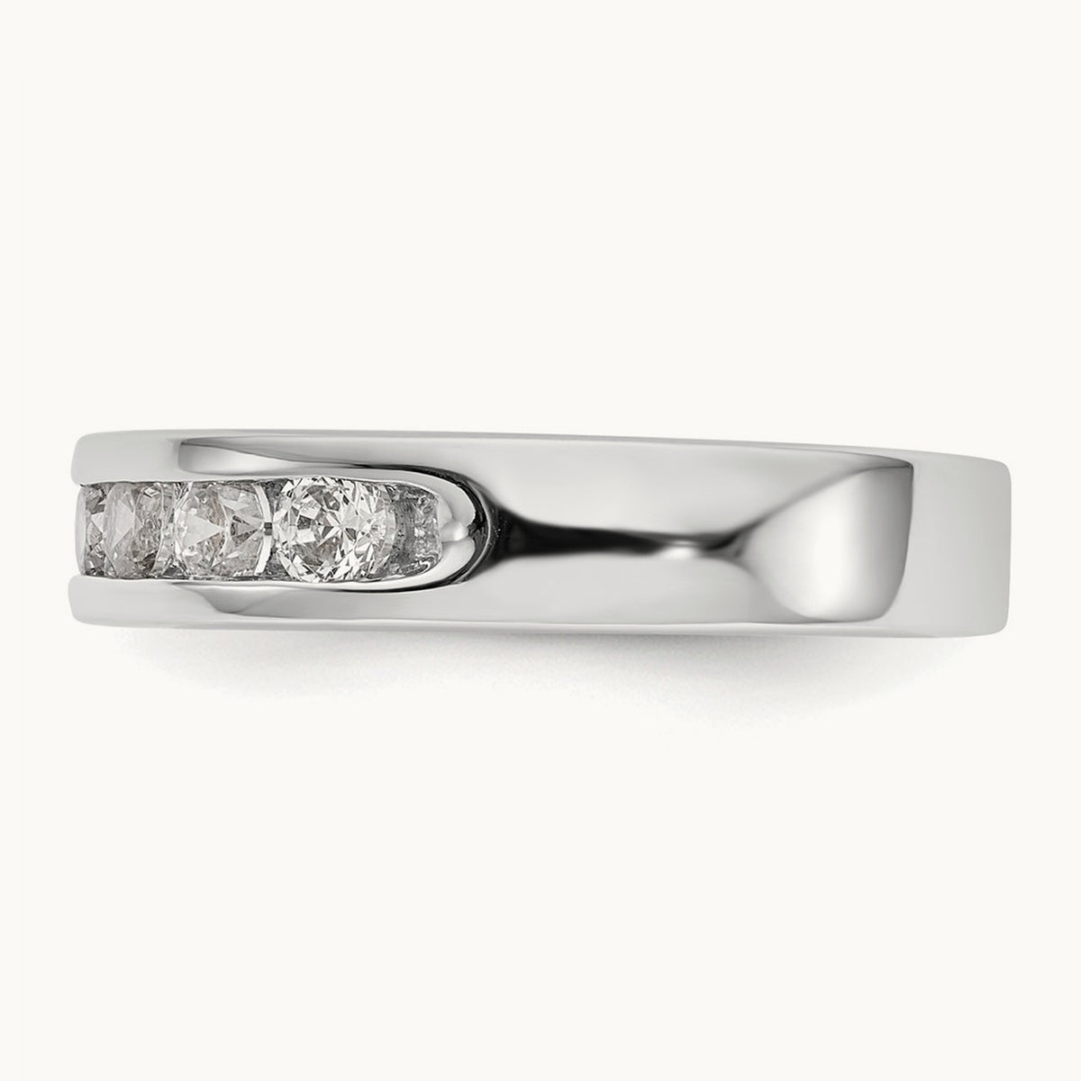 7-Stone Diamond Channel Band, 14K White Gold