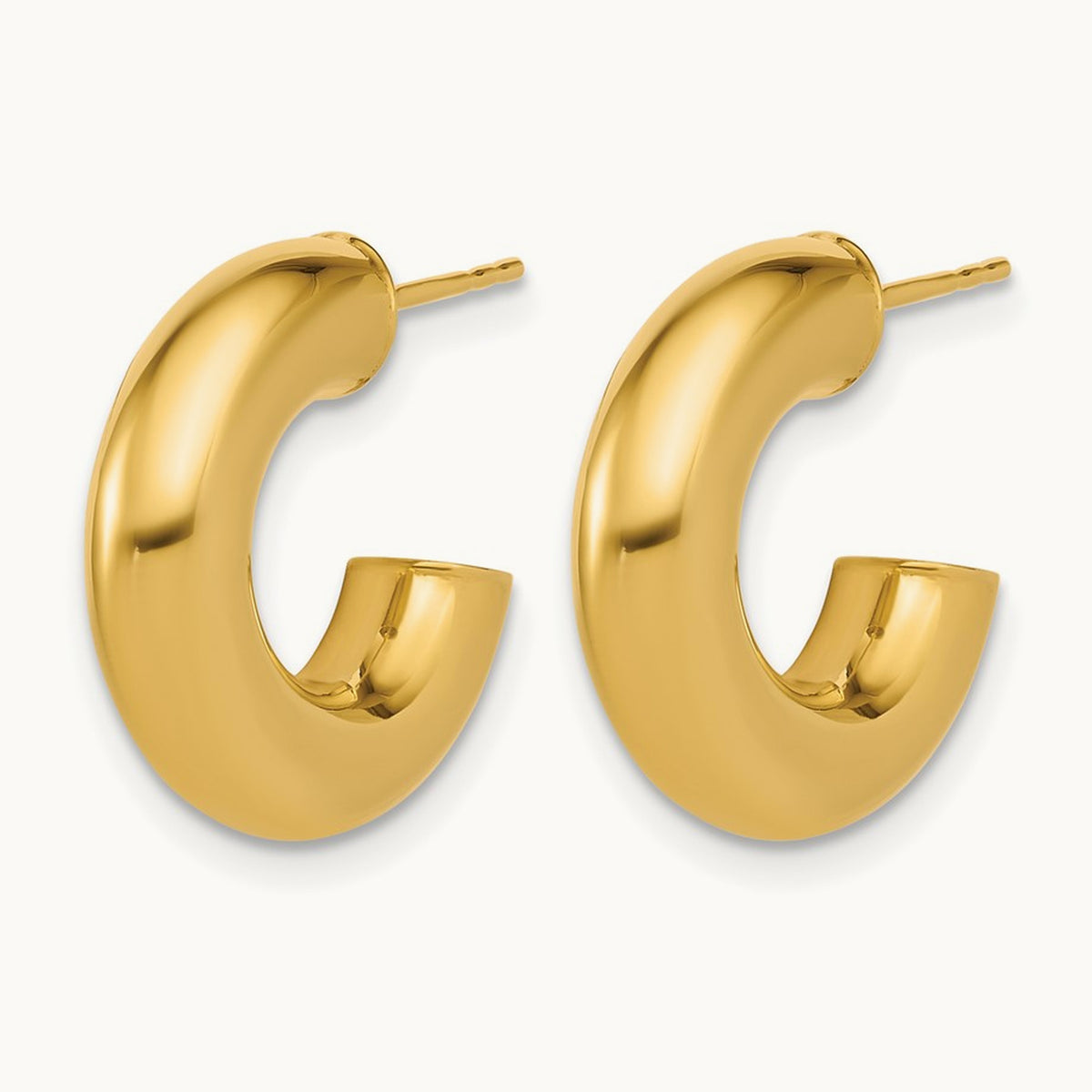 Polished J-Hoop Post Earrings — Leslie's — 17.5mm