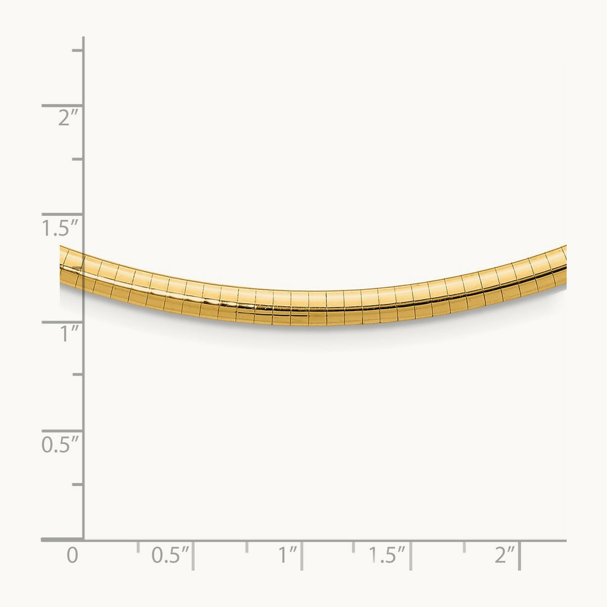 Domed Omega Necklace — 14K Yellow Gold, 18mm, 4mm