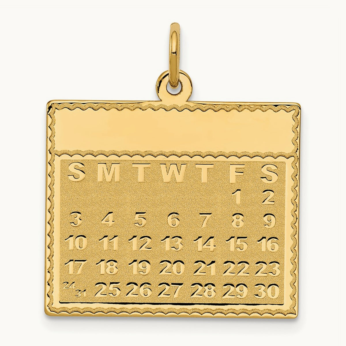 Friday the First Day Calendar Pendant, 14K