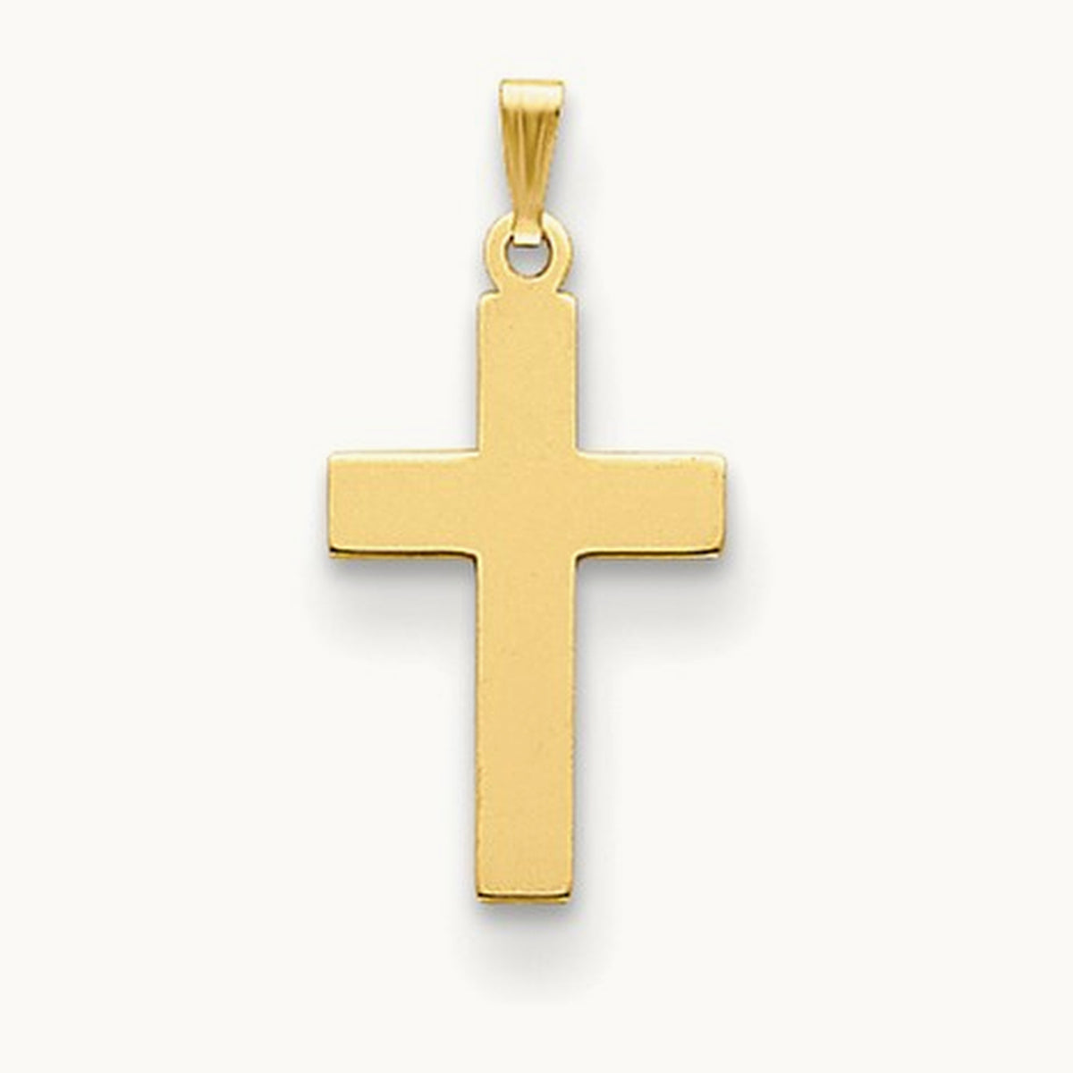 Polished Cross Charm, 14K