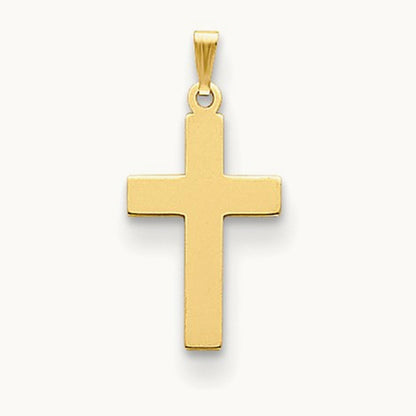 Polished Cross Charm, 14K