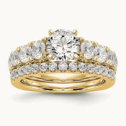 Peg Set Ring, 1.25 ct tw Lab-Grown Diamond — 14K Yellow Gold