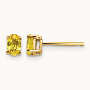 Sapphire Earrings, 14K Yellow