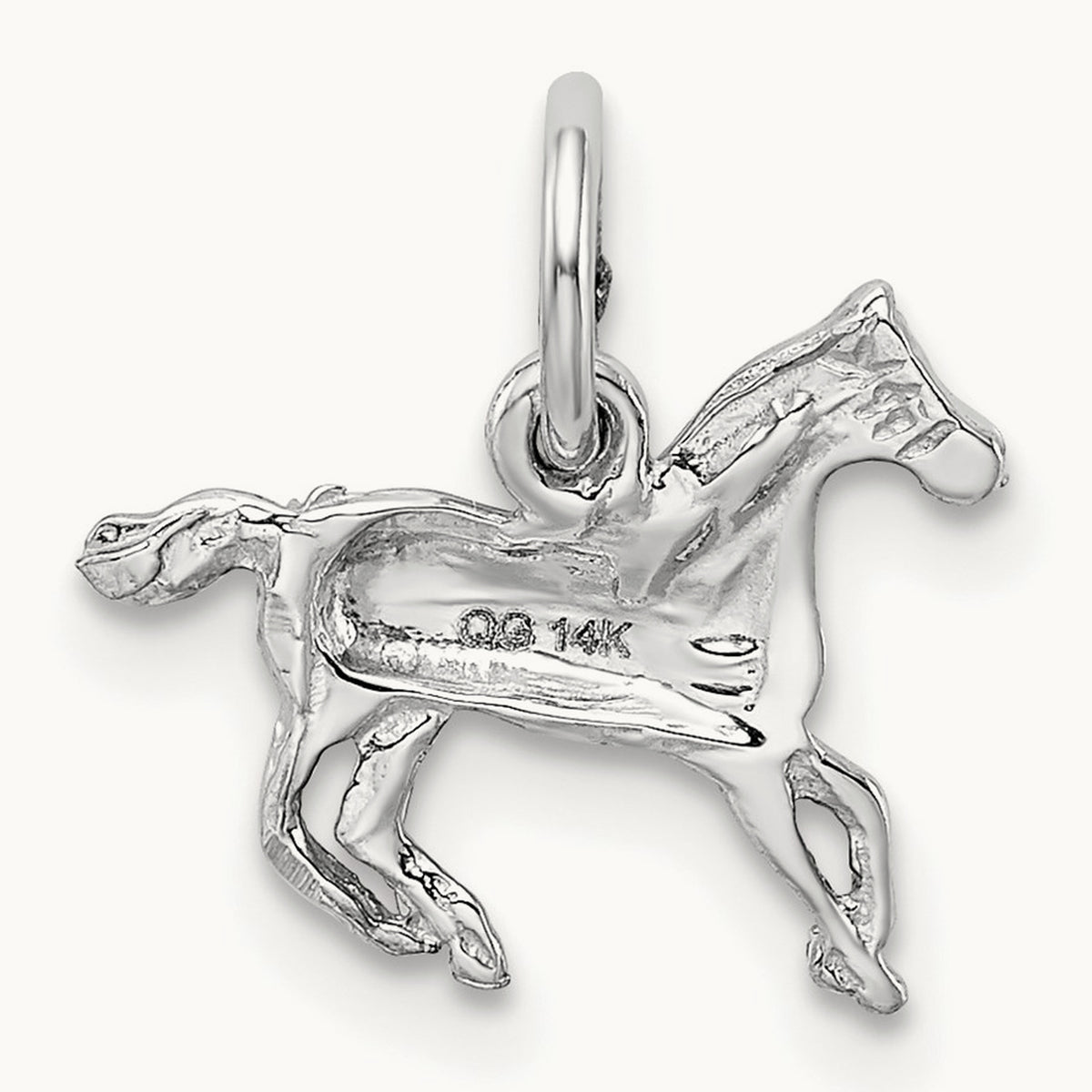 Horse Charm, 14K White Gold
