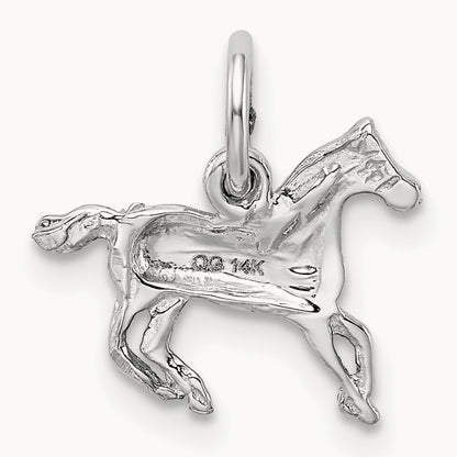 Horse Charm, 14K White Gold