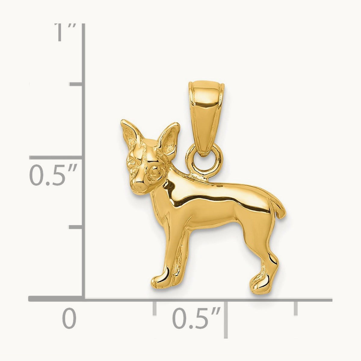 Chihuahua Dog Pendant, 14K