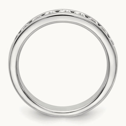 9- Stone Closed Channel Band Mounting, 2.5mm, 14K White Gold