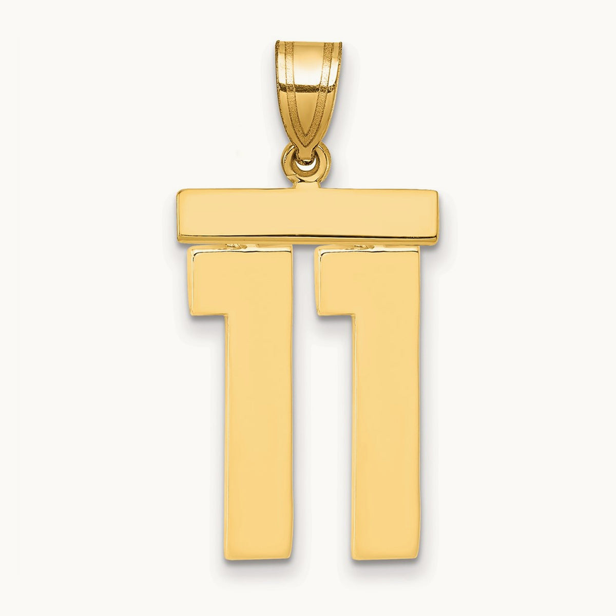 Large Polished Number 11 Charm, 14K