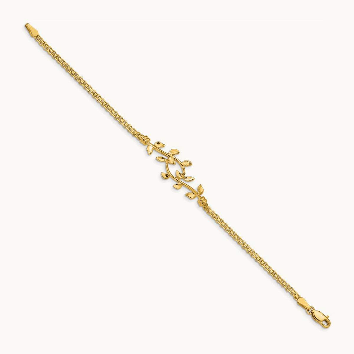 Polished Leaf Bracelet, 14K