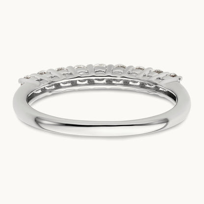 9-Stone Diamond Band, 14K White Gold