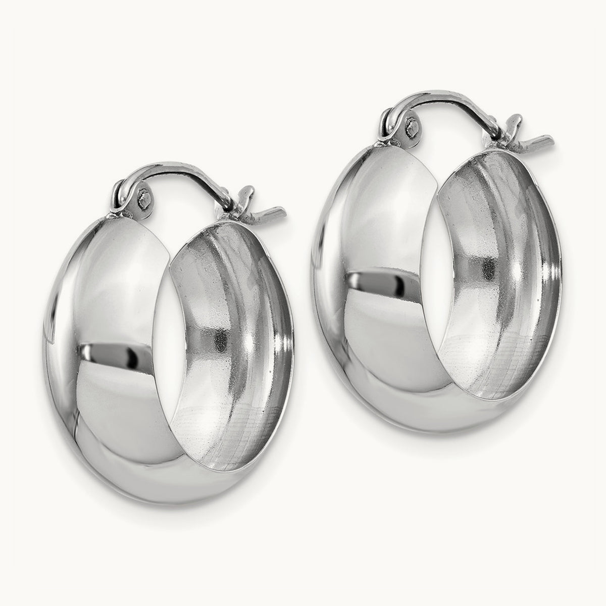 Fancy Hoop Earrings, 14K White Gold