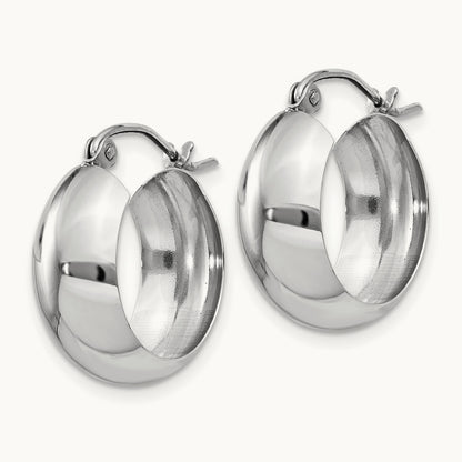 Fancy Hoop Earrings, 14K White Gold