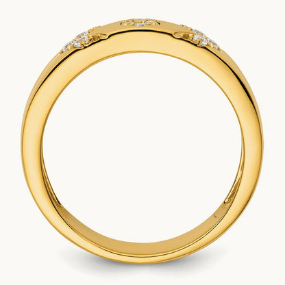 Hexagon Diamond Womens Complete Wedding Band, 14K
