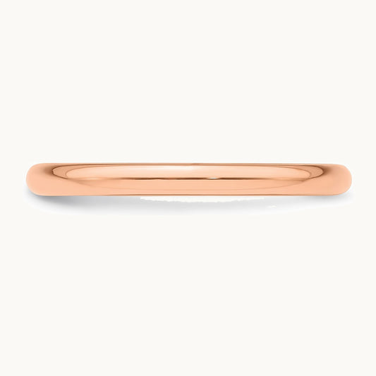 14K Rose Gold 2mm Half-Round Wedding Band