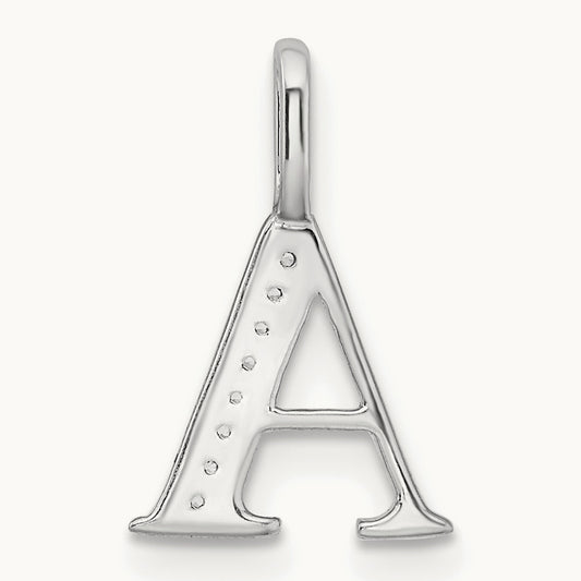Diamond Letter A Initial Pendant, 14K White Gold